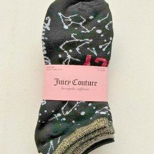 Juicy Couture Set of 5 Pair Pack Ankle  Socks Stars Print